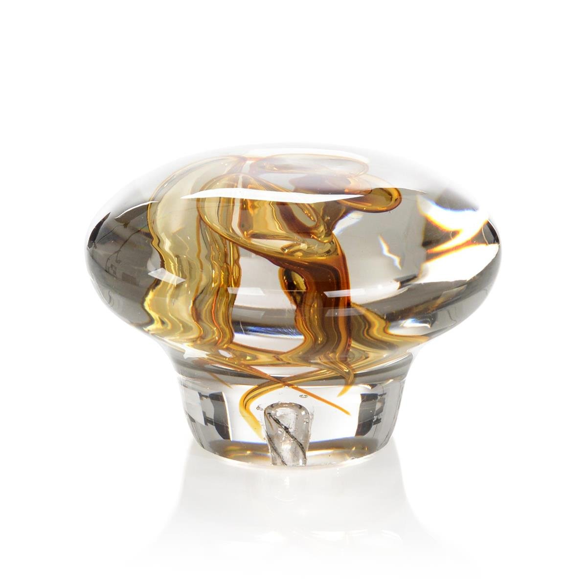 Abstract Amber Handblown Glass Sculpture