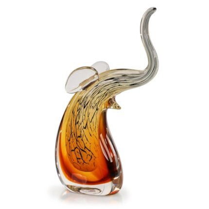 Abstract Glass Elephant Sculpture