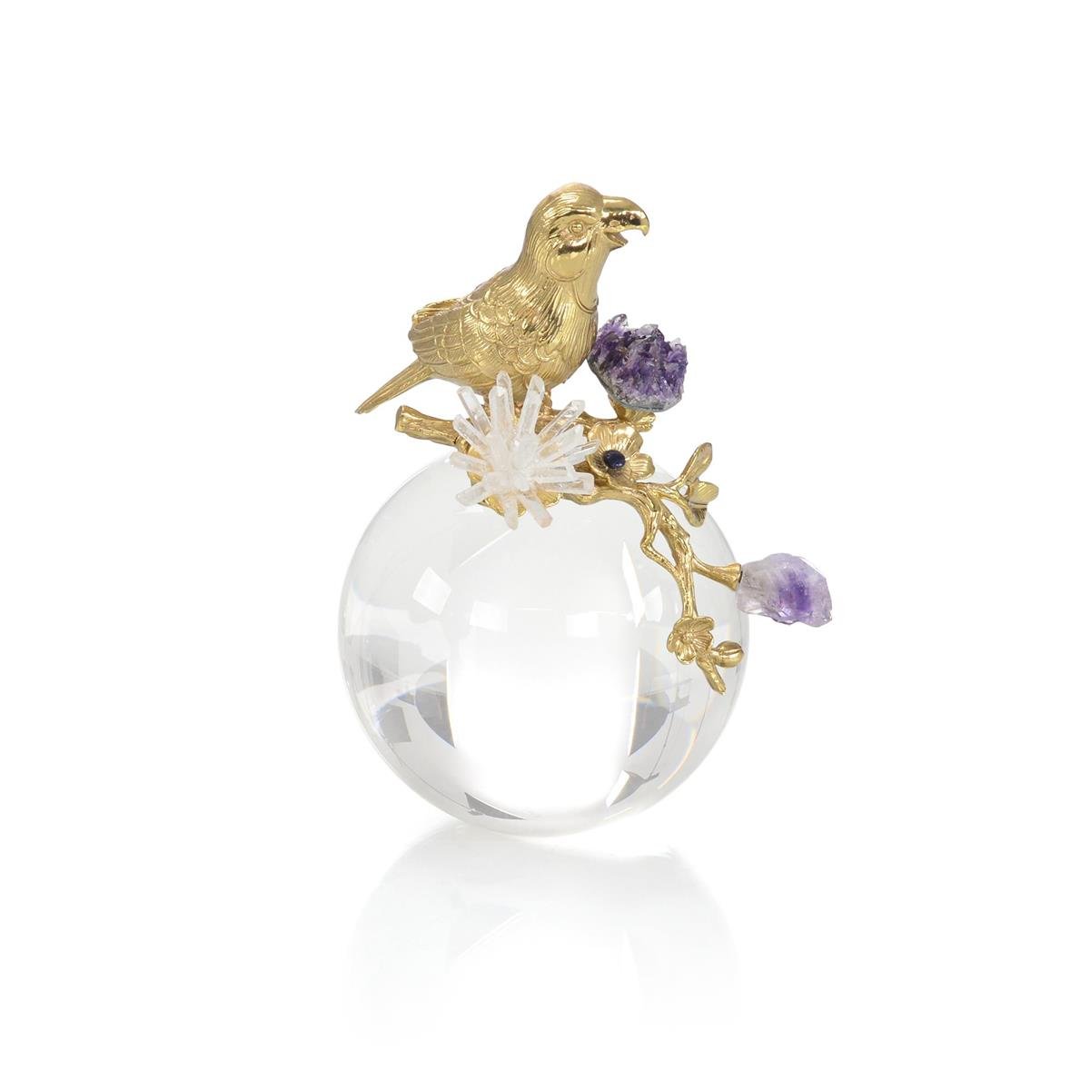 Brass Parrot and Amethyst Sculpture II