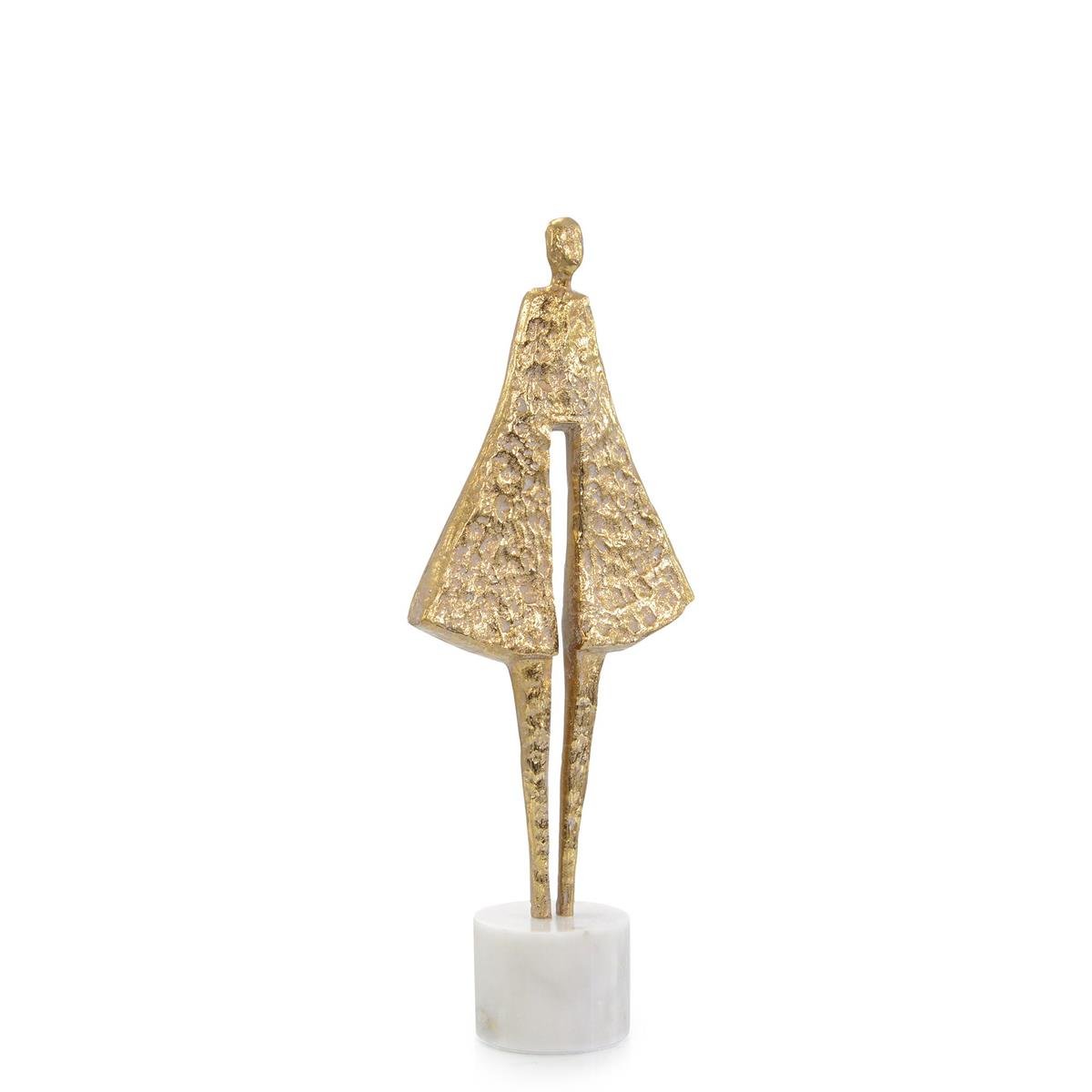 Candid Silhouette Sculpture on Marble, Brass