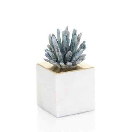 Cyanite Starburst on Marble Sculpture II