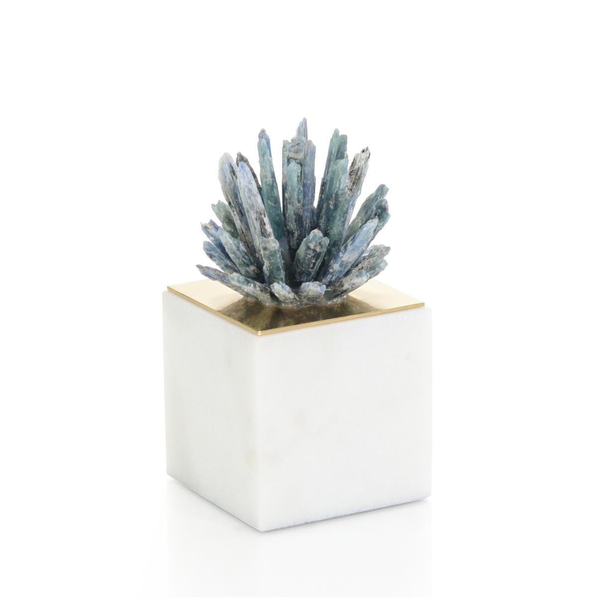 Cyanite Starburst on Marble Sculpture II