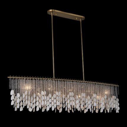 Farfalle 60.5-in 9 Light (40-watt) Brushed Champagne Gold Linear Pendant