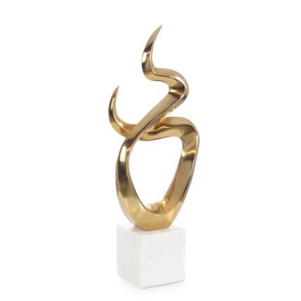 Flow State Sculpture on Marble II, Brass