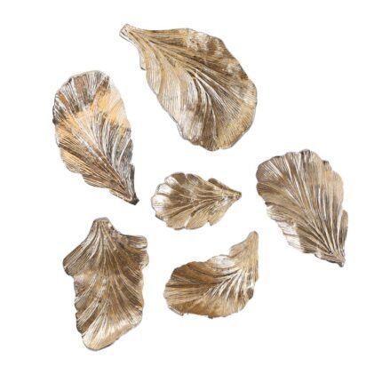 Gold Wall Leaves, Set of 6