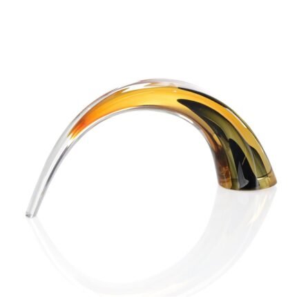 Handblown Black and Amber Arch Sculpture I