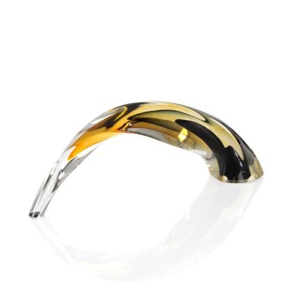 Handblown Black and Amber Arch Sculpture II