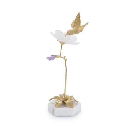 Hummingbird and Selenite Sculpture I