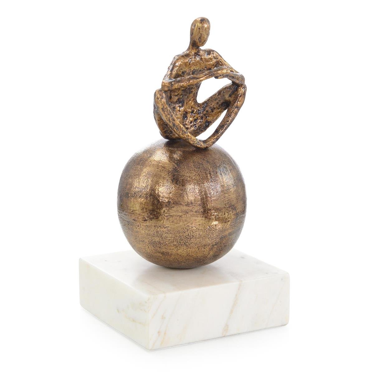Meditation Sculpture on Marble, Bronze