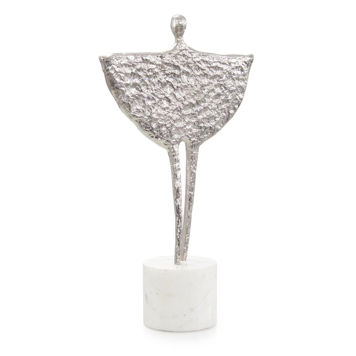 Playful Silhouette Sculpture on Marble, Nickel