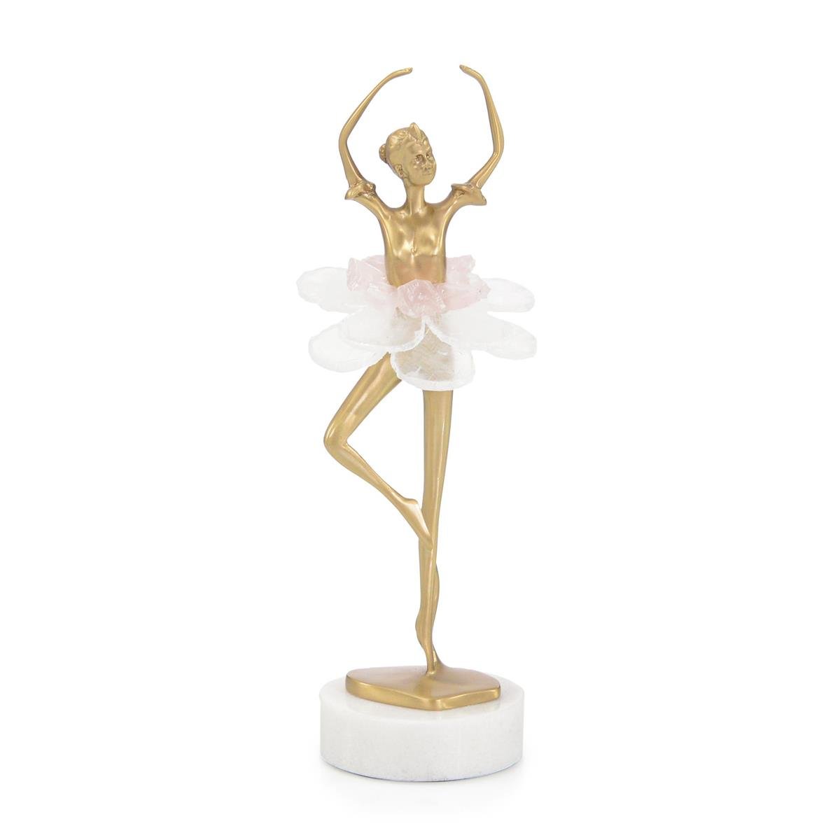 Selenite Ballet Sculpture on Marble Base II