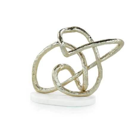 Tangled Sculpture on Marble Base, Gold