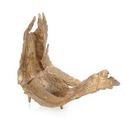 Time-Worn Leaf Sculpture, Large Brass