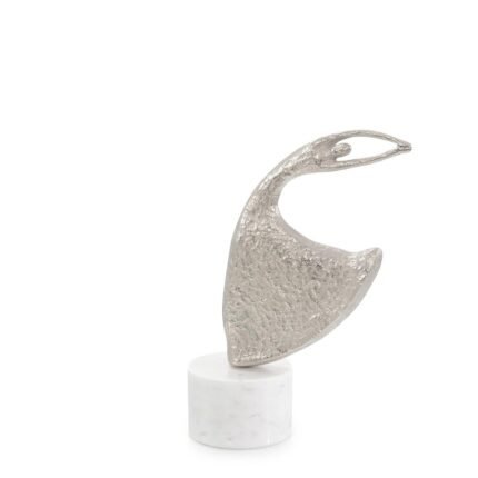 Windswept Waltz Sculpture on Marble, Nickel III
