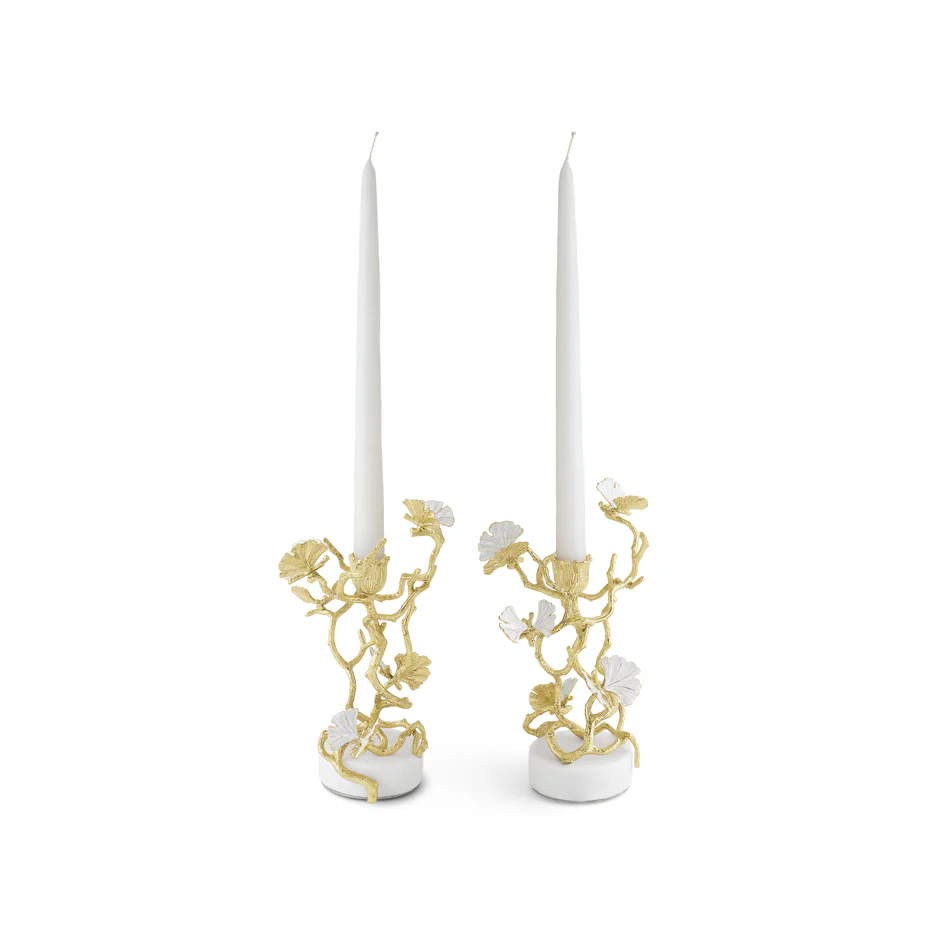Butterfly Ginkgo Gold Candleholders S/2 - Image 5