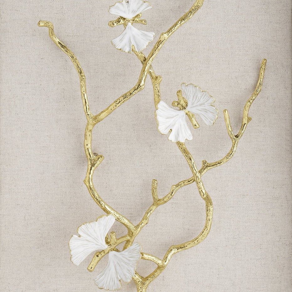 Butterfly Ginkgo Gold Fabric Shadow Box - Image 3