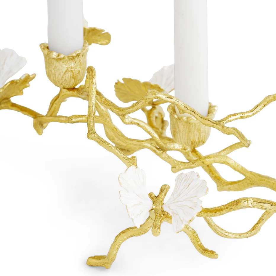 Butterfly Ginkgo Gold Low Candleholders - Image 5