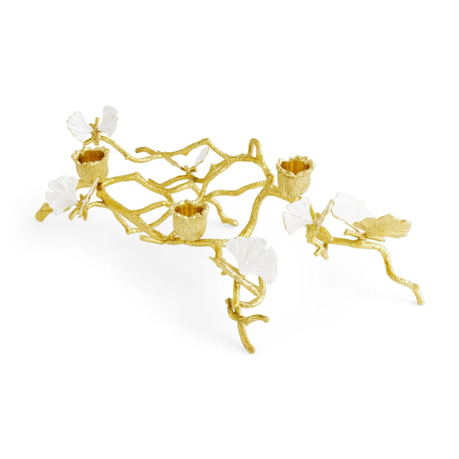 Butterfly Ginkgo Gold Low Candleholders - Image 6