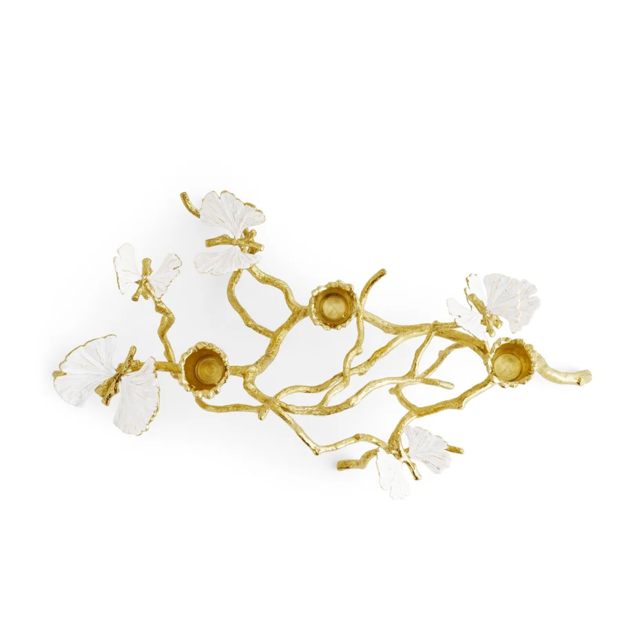 Butterfly Ginkgo Gold Low Candleholders - Image 7