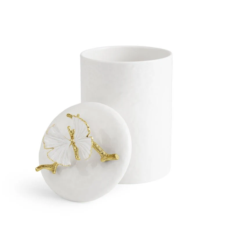 Butterfly Ginkgo Gold Porcelain Canister - Image 12