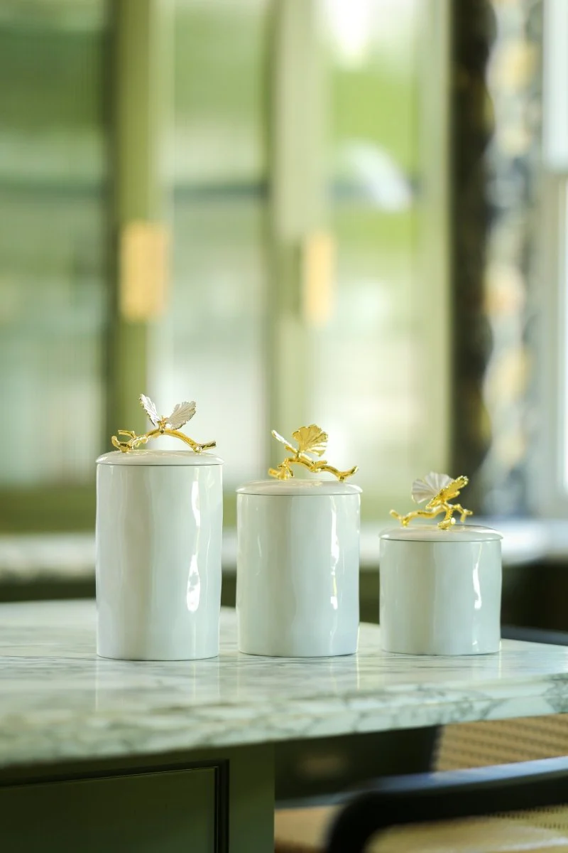 Butterfly Ginkgo Gold Porcelain Canister - Image 16