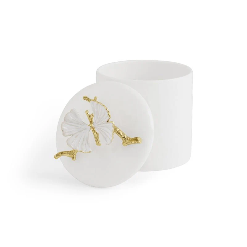 Butterfly Ginkgo Gold Porcelain Canister - Image 2
