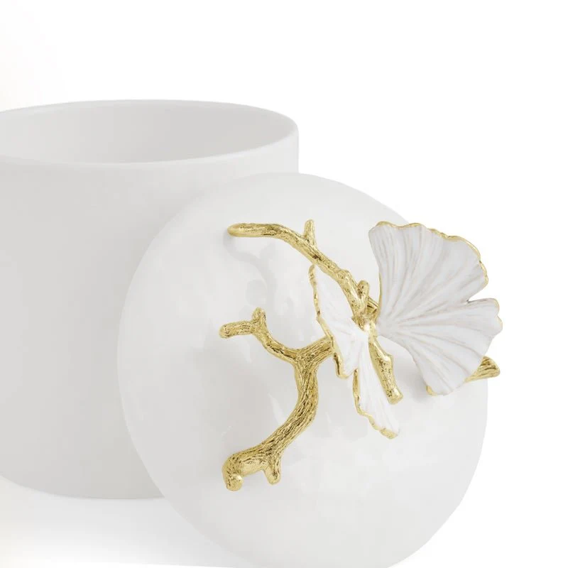 Butterfly Ginkgo Gold Porcelain Canister - Image 4