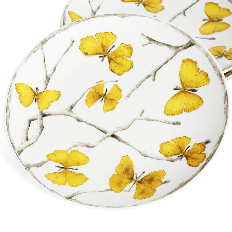 Butterfly Ginkgo Gold Tidbit Plate Set - Image 2