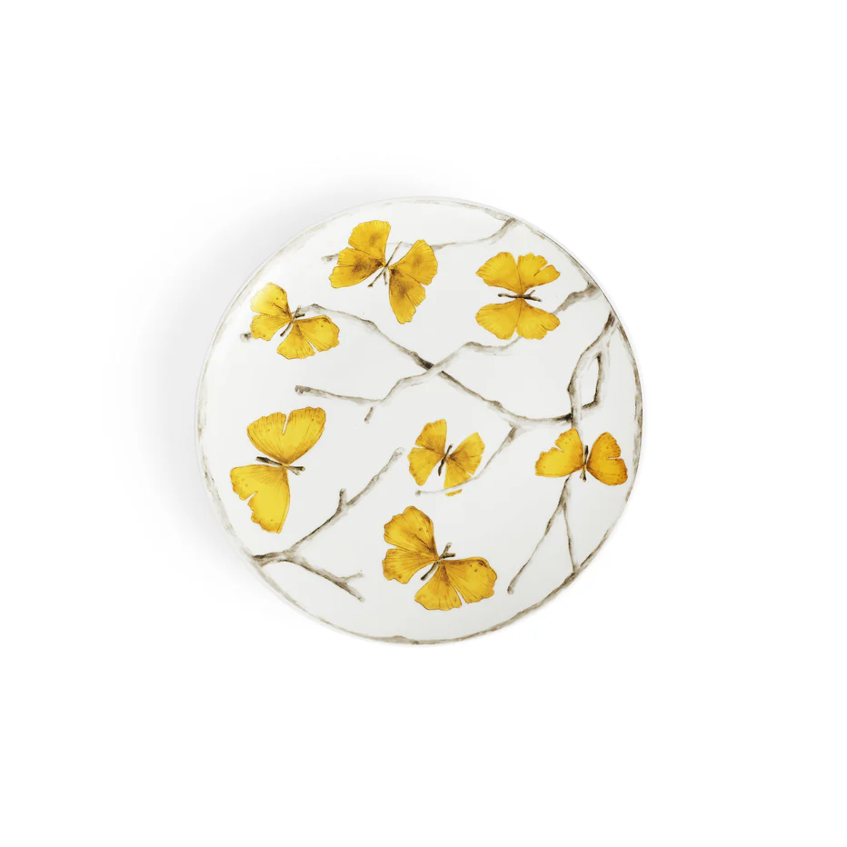 Butterfly Ginkgo Gold Tidbit Plate Set - Image 4