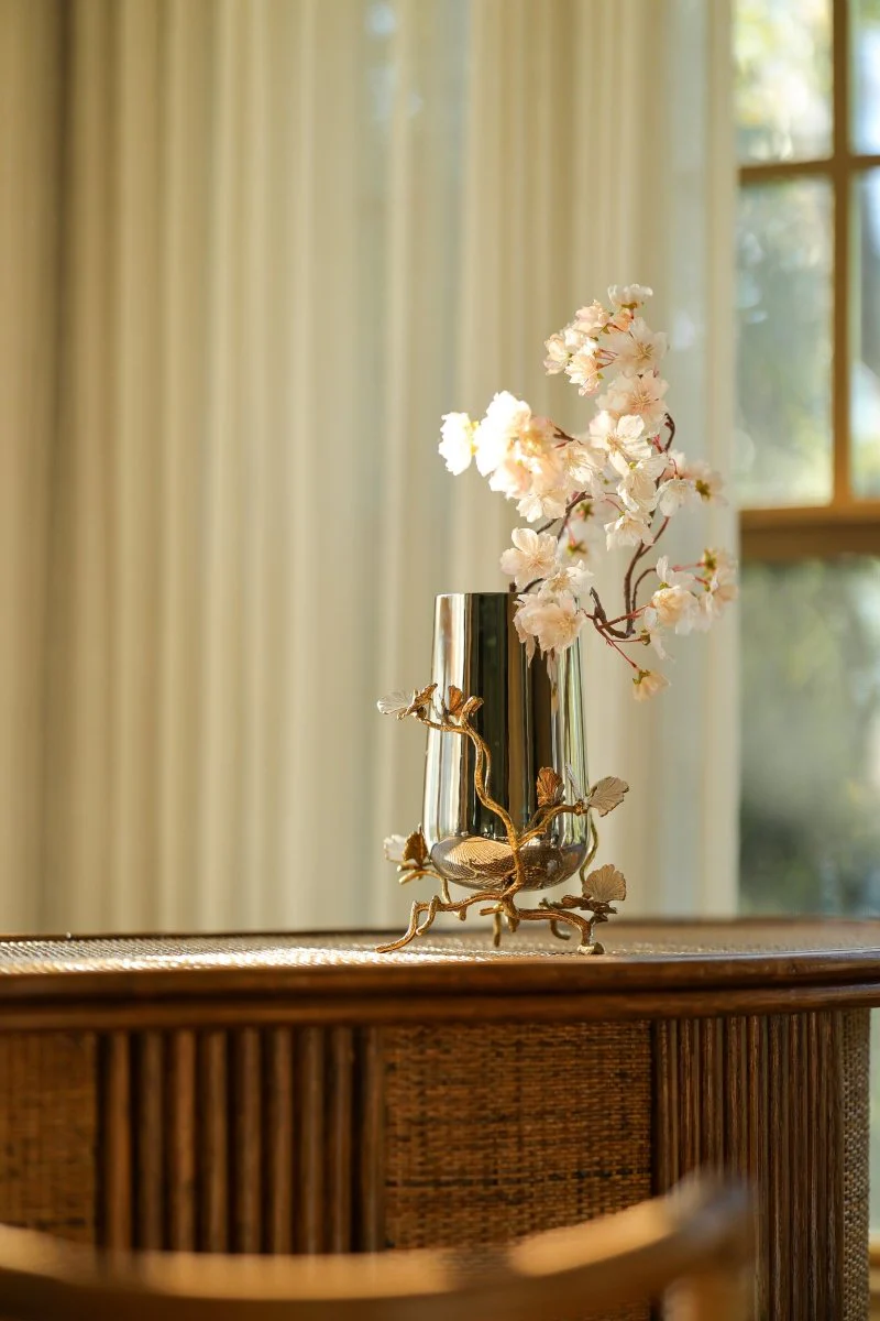 Butterfly Ginkgo Gold Vase - Image 3