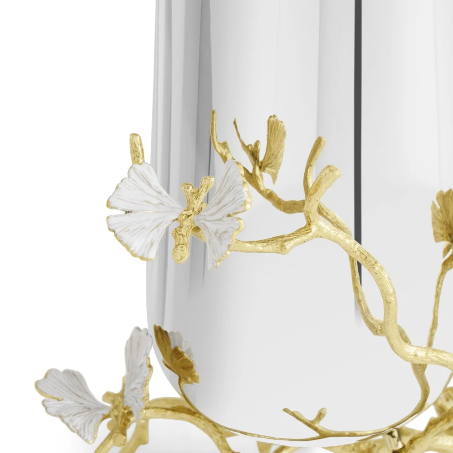 Butterfly Ginkgo Gold Vase - Image 7