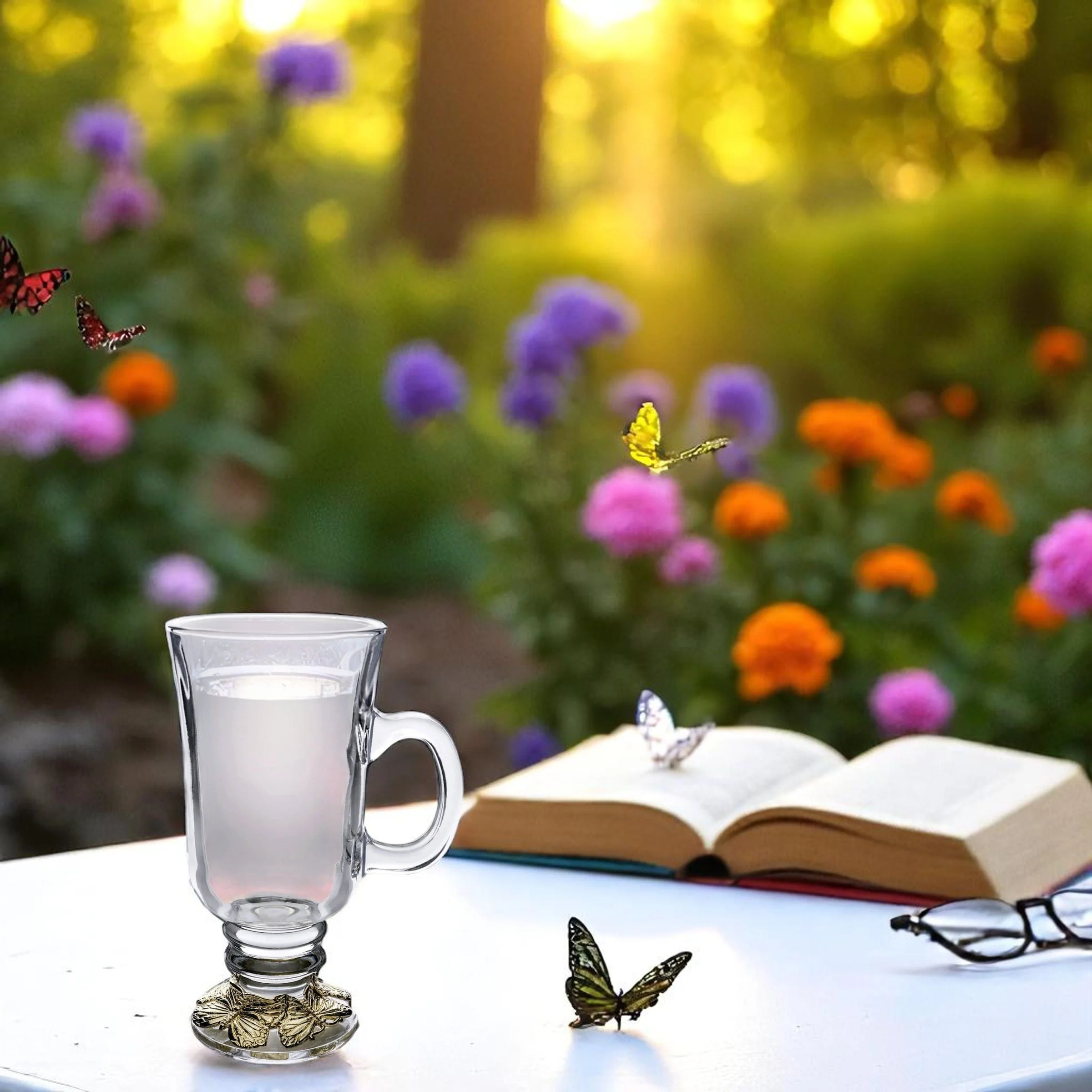 Butterfly 24 Gold Plated Glass Mug - Image 3