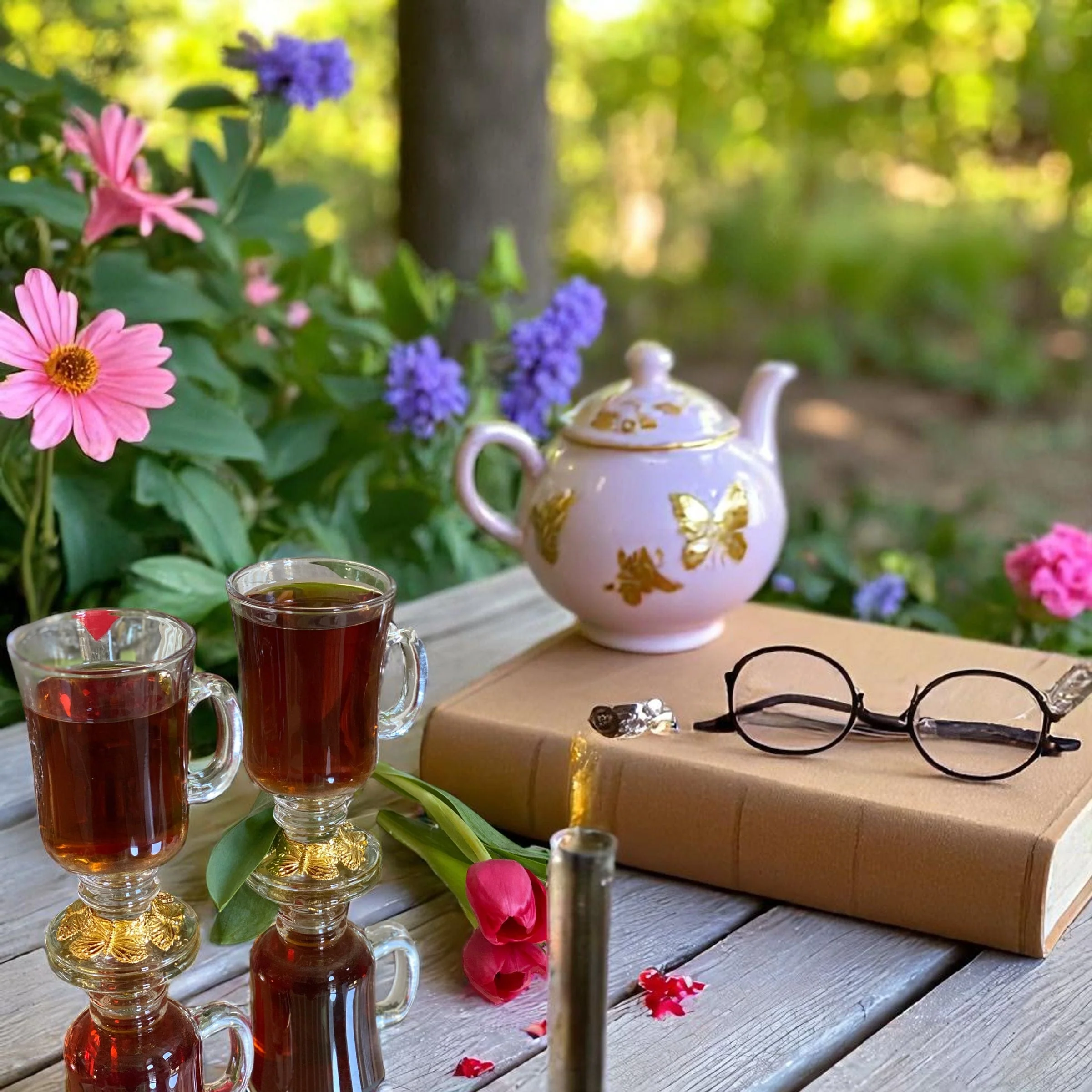 Butterfly 24 Gold Plated Glass Mug - Image 4