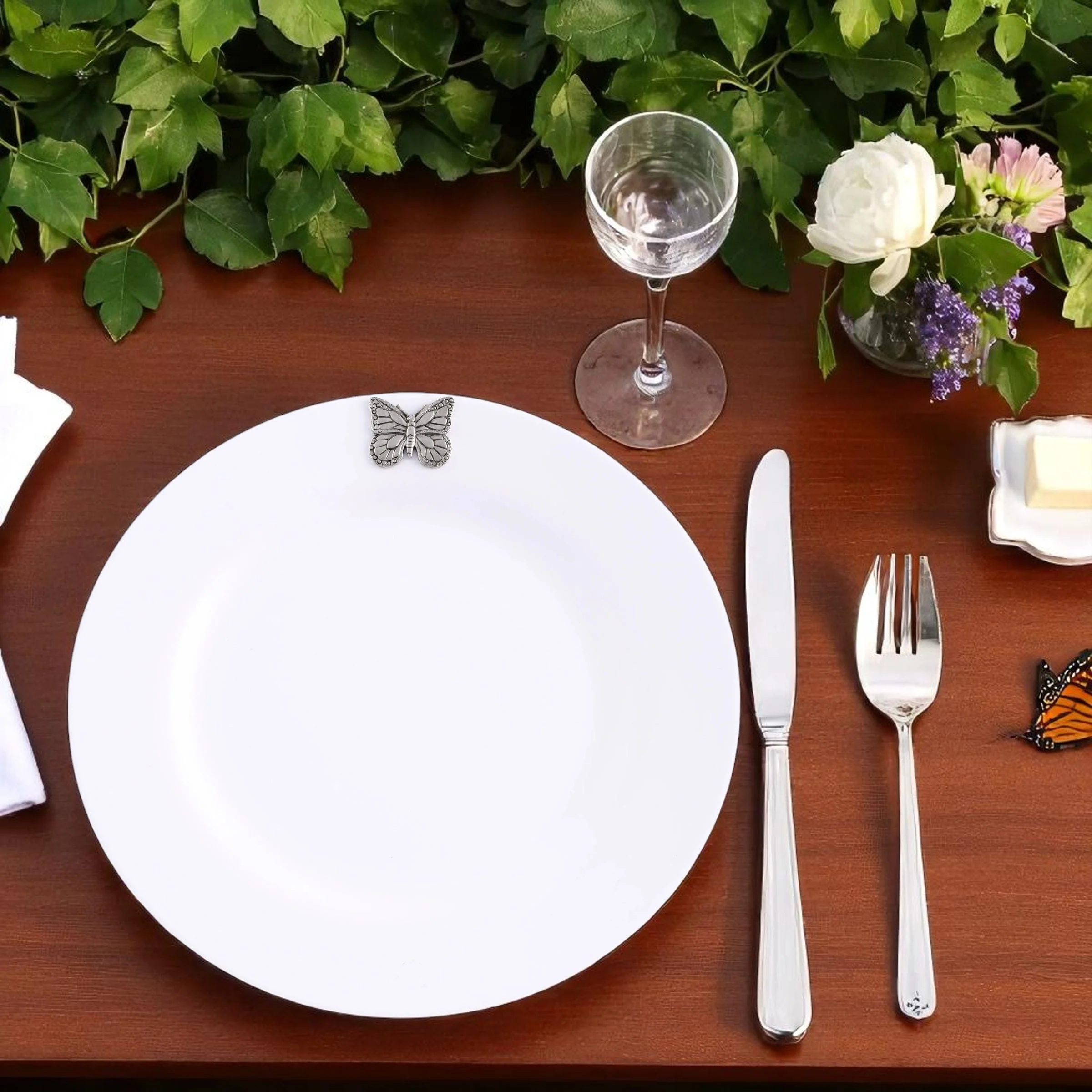 Butterfly Melamine Lunch Plates - Set of 4 - Image 2