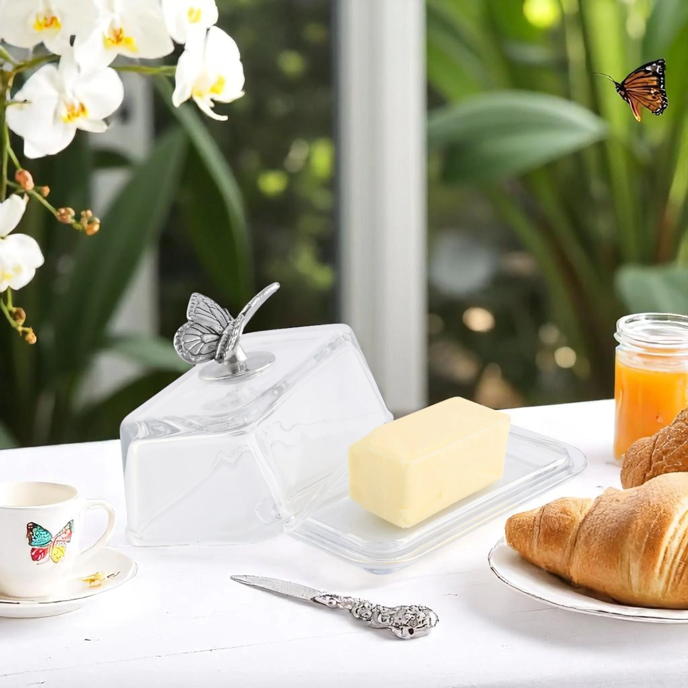 Glass Butter Dish - Butterfly - Image 2