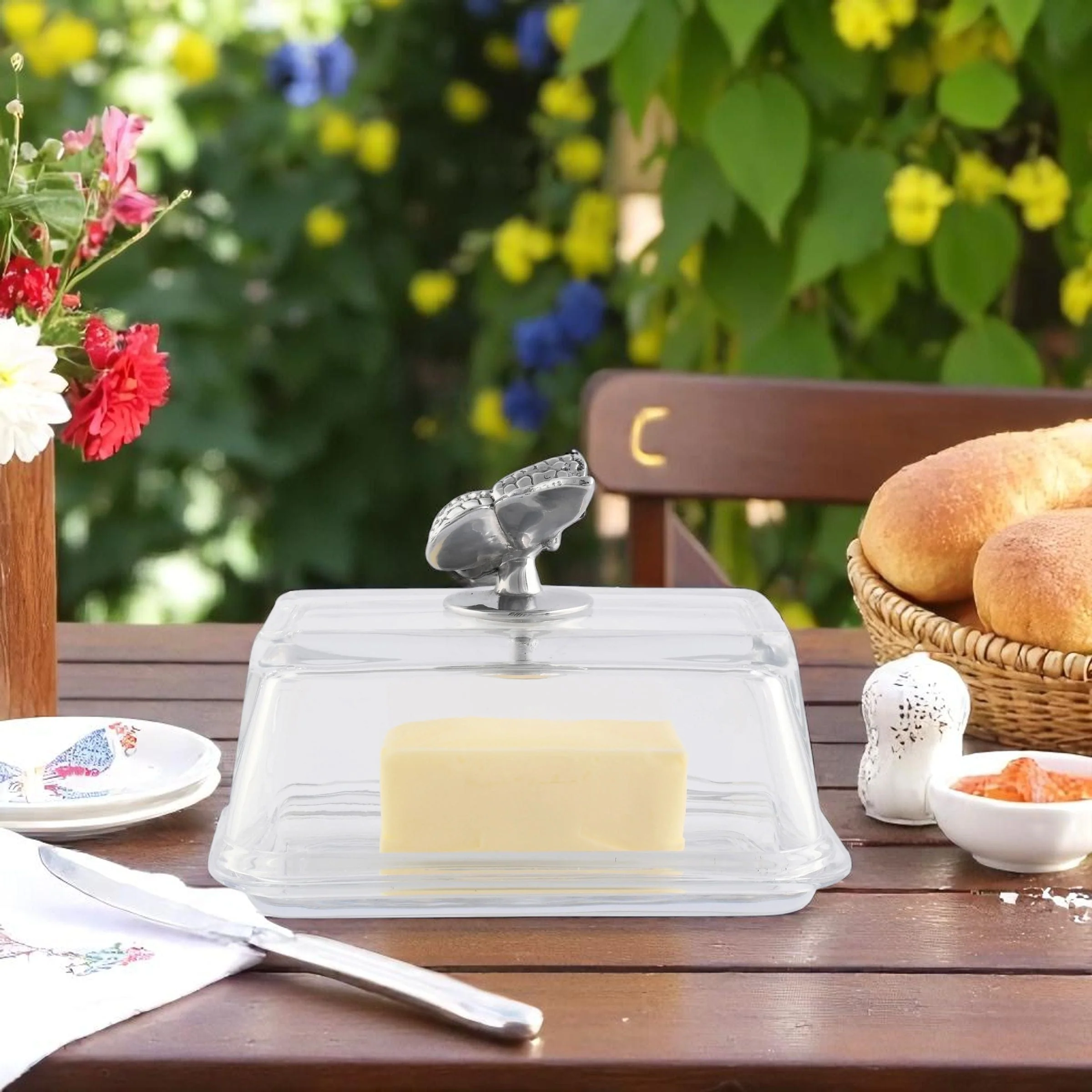 Glass Butter Dish - Butterfly - Image 3