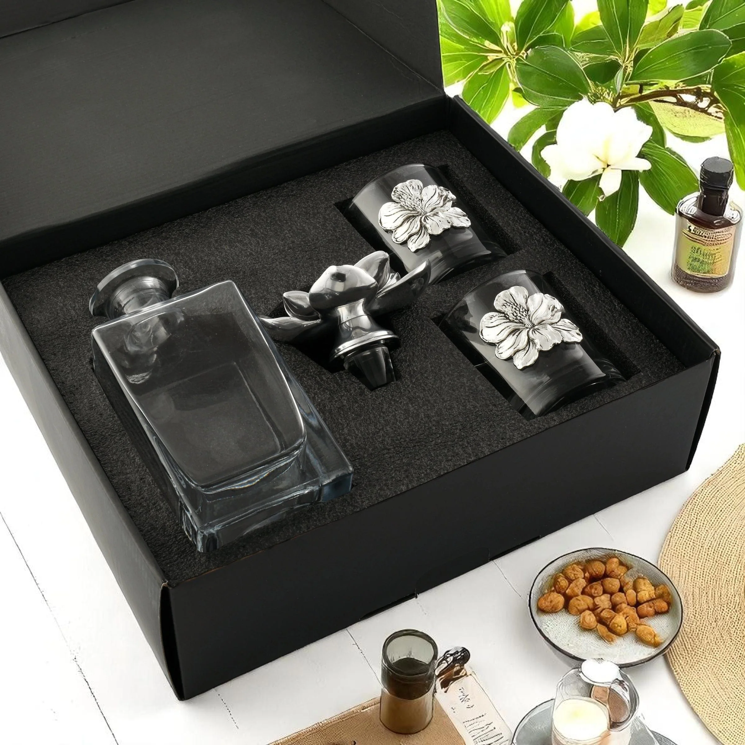 Magnolia Decanter Set with Glasses - Image 3