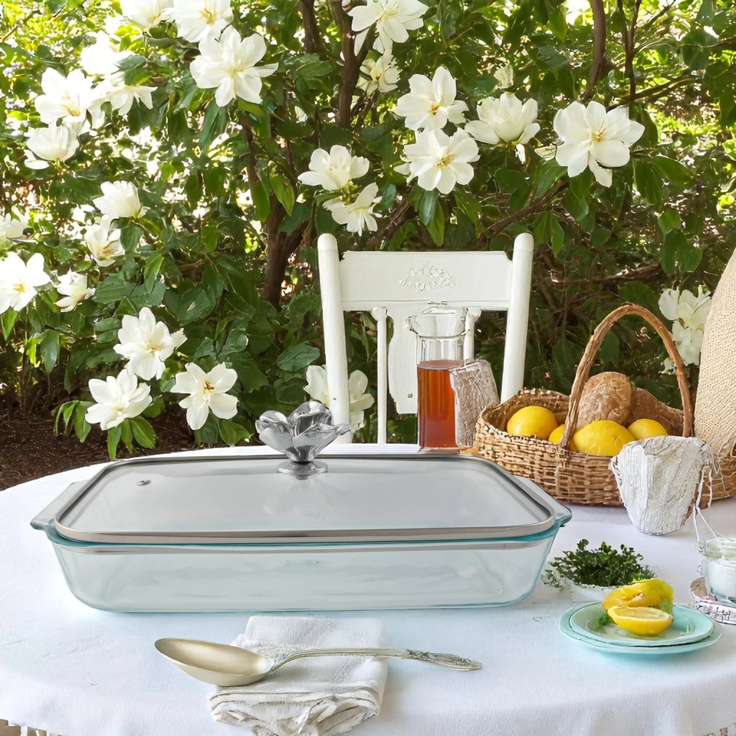 Magnolia Lid with Pyrex 3 quart Baking Dish - Image 2