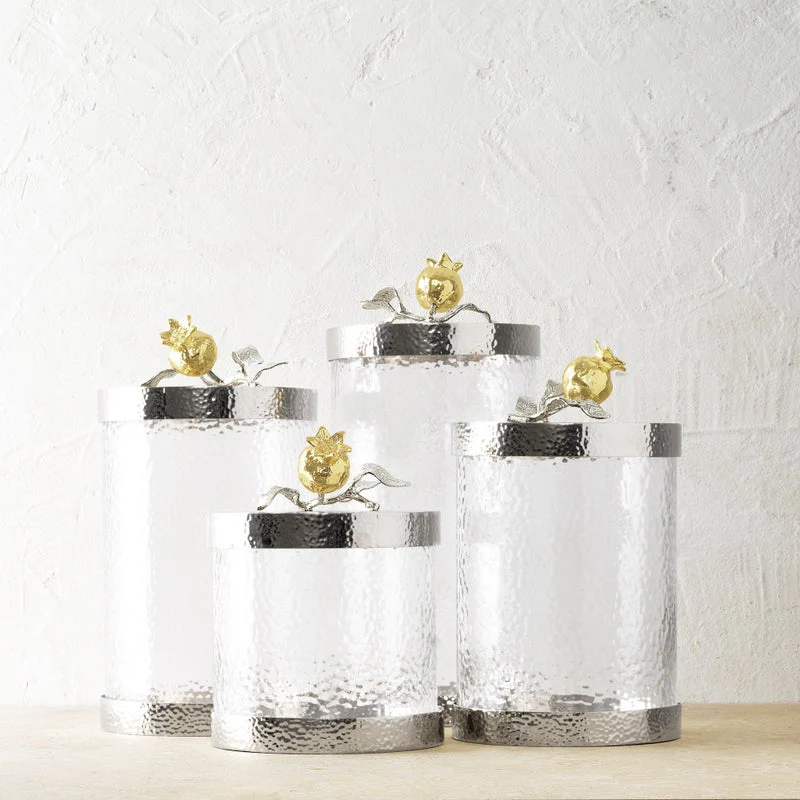 Pomegranate Silver & Gold Canisters - Image 19