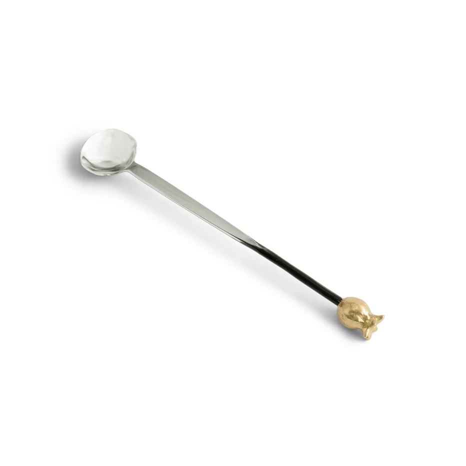 Pomegranate Silver & Gold Coffee Pot w/ Spoon - Image 7