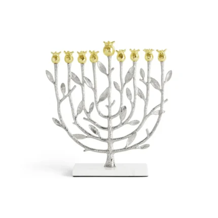 Pomegranate Silver & Gold Menorah