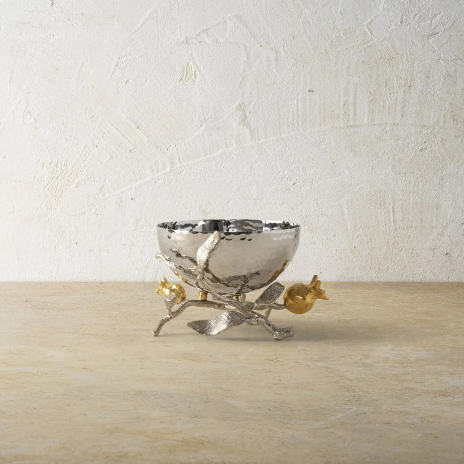 Pomegranate Silver & Gold Nut Bowl - Image 2