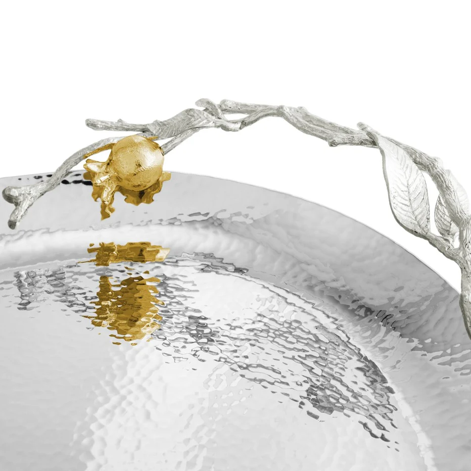 Pomegranate Silver & Gold Oval Tray - Image 6