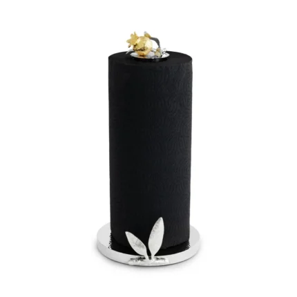 Pomegranate Silver & Gold Paper Towel Holder