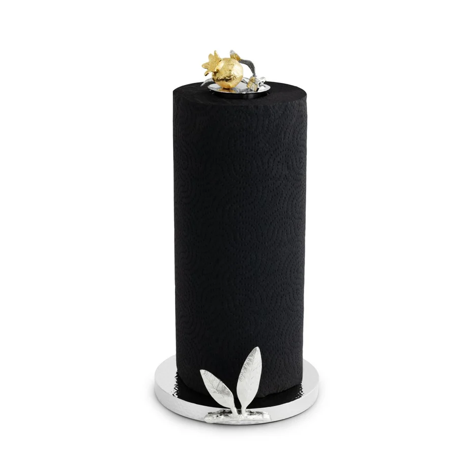 Pomegranate Silver & Gold Paper Towel Holder