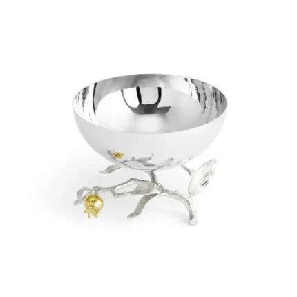 Pomegranate Silver & Gold Small Bowl