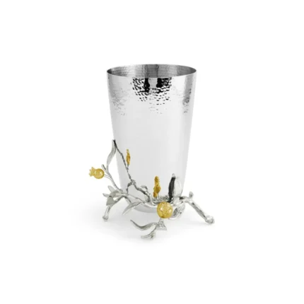 Pomegranate Silver & Gold Vase