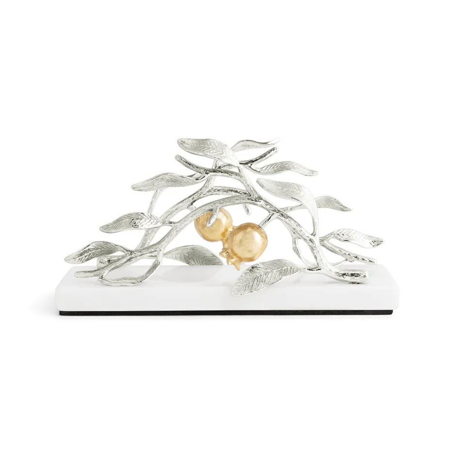 Pomegranate Silver & Gold Vertical Napkin Holder
