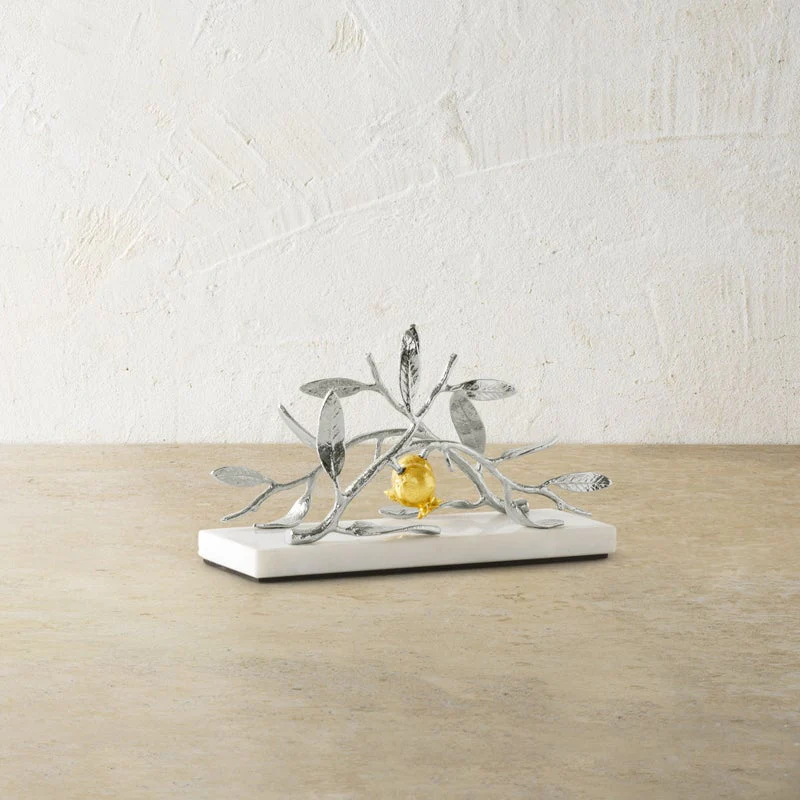 Pomegranate Silver & Gold Vertical Napkin Holder - Image 3
