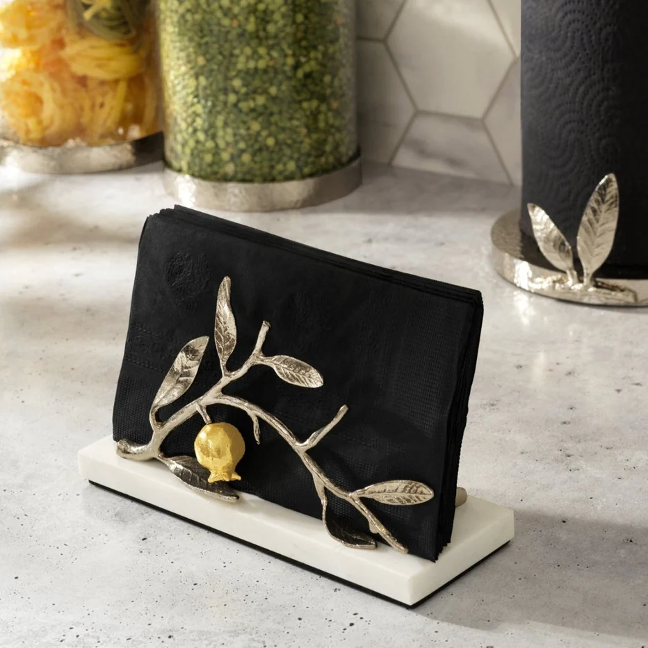 Pomegranate Silver & Gold Vertical Napkin Holder - Image 4